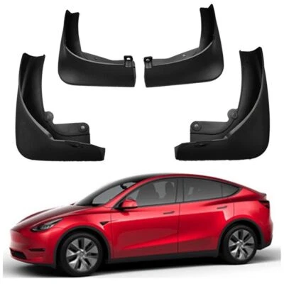 Mud flaps Mudguards Fenders Splash Guards Black Fits for Tesla Model Y 2020-2023 - Image 1 of 4