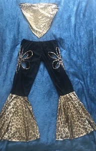 20s Gatsby Girl Costume, Black and Gold, Razzle Fancy Dress, Floral Cut leopard - Picture 1 of 4