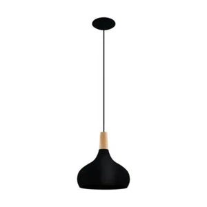 Sabinar Black E27 Medium Pendant Light by Eglo - Picture 1 of 1