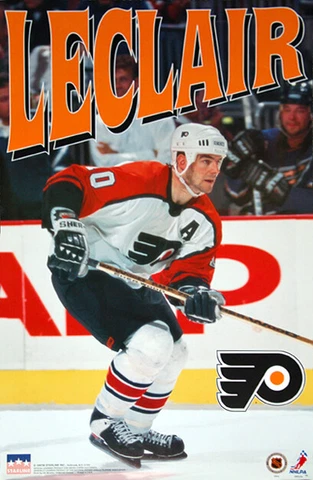 JOHN LECLAIR Philadelphia Flyers 1997 NHL Hockey Vintage Original 22x34 POSTER Cover