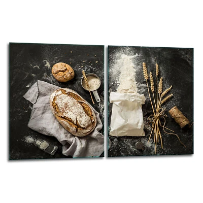 TMK Herdabdeckplatten 2x40x52 Ceranfeld 2-Teilig Glas Spritzschutz Küche