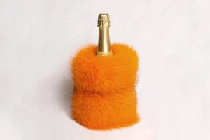 7010 Rotfuchs Echtpelz Sekt Kühler in Orange Echtfell Sekt Fellkühler Pelz Fell - Bild 1 von 5