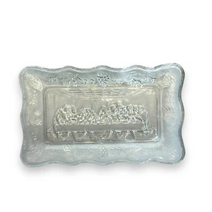 Indiana Glass The Last Supper Clear Glass Plate Vintage - Picture 1 of 3
