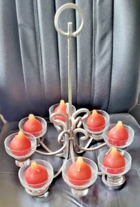 IRON Danish 8 armiger Kerzenhalter Schmiedeeisen, 60/70iger Jahre, siehe Fotos - Bild 1 von 7