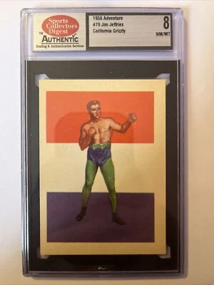 Boxing Trading Card 1956 Adventure Gum SCD 8 Jim Jeffries California Grizzly - Image 1 of 2