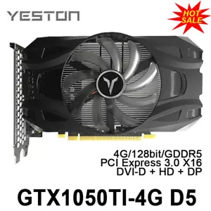 New YESTON GTX1050Ti-4G D5 Graphic Card 3.0 X16 GDDR5 4G 128Bit With Cooling Fan - Picture 1 of 9
