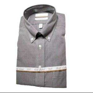 Roundtree & Yorke Mens Dress Shirt Gold Label Brown 15.5/33 Non Iron (RR) - Picture 1 of 5