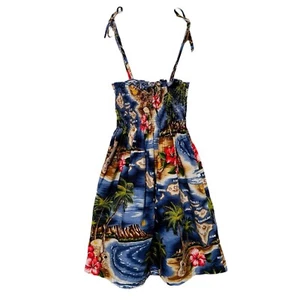 RJC Girls Hibiscus Hawaiian Islands Smocked Sundress Size 8 - Picture 1 of 6