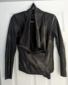 NWOT Zara Women Moto Black Faux Leather Zip Size S - Picture 1 of 11