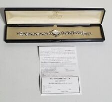 Vintage Nicolet Sterling Silver Dolphin Band Women's MOP Dial Watch (New)