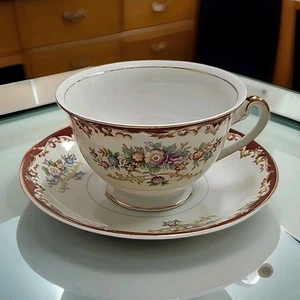 Vintage KIKUSUI Fine China Floral Goldrand Fuß Tasse & Untertasse Set Made in Japan - Bild 1 von 10