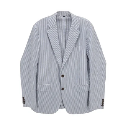 NWT J CREW Factory Thompson Seersucker Blazer Slim Fit Blue White Stripe 38R - Image 1 of 4