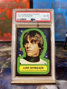 1977 Topps Star Wars Luke Skywalker No. 1 Sticker PSA 6 - Picture 1 of 2