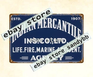 50er Jahre Indian Mercantile Insurance Company Blechschild - Bild 1 von 4