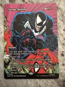 Spider-Man Magic The Gathering Eternal-Legal Borderless Savage Beating Mythic! - Picture 1 of 1