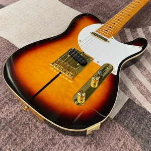 Guitarra Eléctrica Cuello a Cuerpo 6 Cuerdas SS Herrajes Dorados Envío Gratis - Imagen 1 de 5