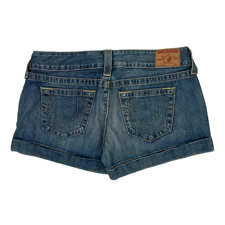 Pantalones cortos de mezclilla True Religion - 34W algodón azul EE. UU. 8 Foto 1 de 4