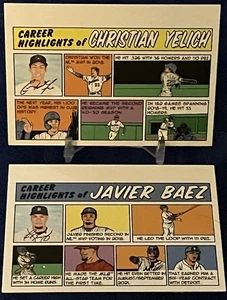Inserti fumetti 2022 Topps Heritage 1973 Christian Yelich + Javier Baez - Foto 1 di 2