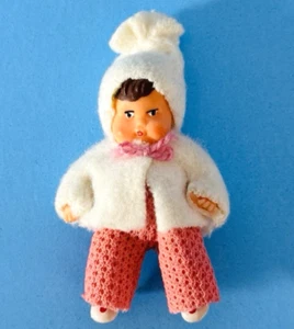 Shackman Fully Jointed Soft Rubber Baby Doll Pink Vintage Mini - Picture 1 of 10