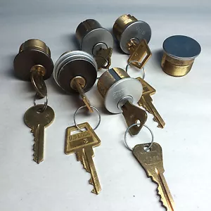 Cylinder Parts -1 Rim Cyl, 4 Mortise Cyl, 1 Dummy Cyl, w/ 1 working key each - Picture 1 of 10