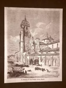 Radierung von Gustave Dorè von 1874 Kloster Las Huelgas Burgos Spanien - Bild 1 von 1