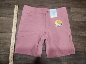 Cat & Jack Size 10 HUSKY Flat Front Quick Dry Salmon Pink Stretch Chino Shorts - Picture 1 of 5