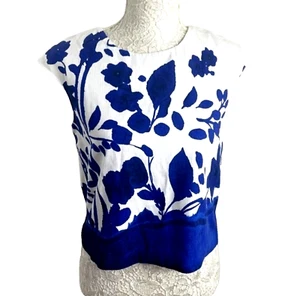 Zara Textured Floral Cotton Blend Crop Top Women's UK Size Small S - Picture 1 of 7