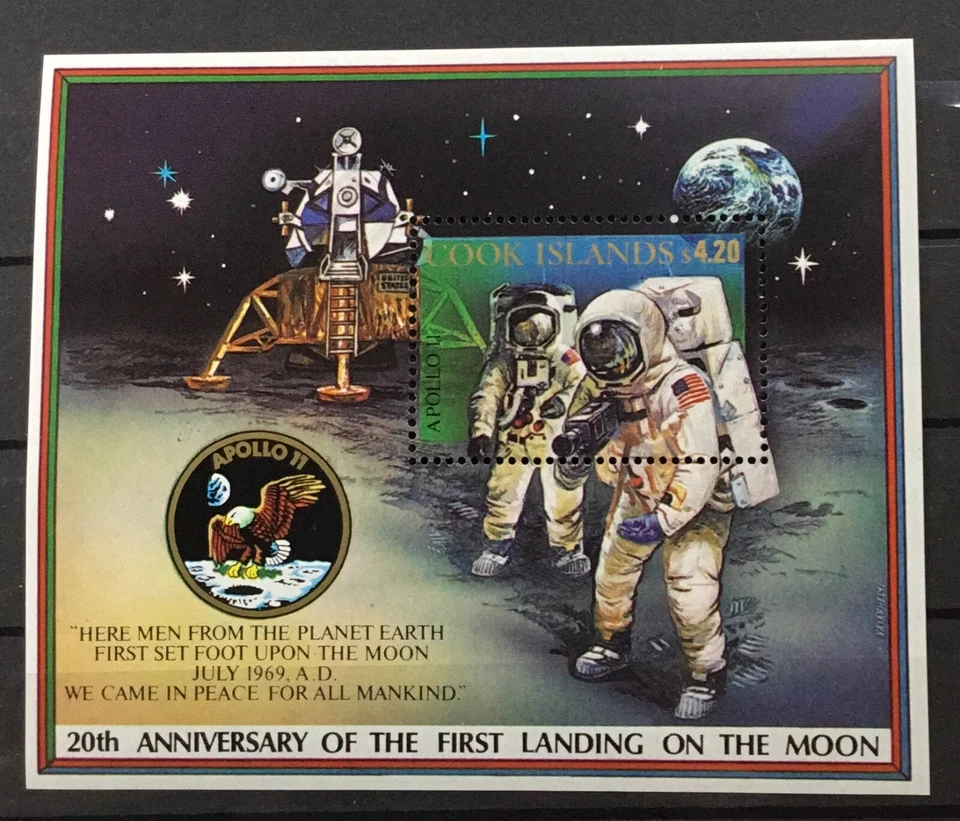 COOK ISLANDS #1011. SOUVENIR SHEET, 20th ANNIVERSARY, MOON LANDING.   MNH - Image 1 of 1