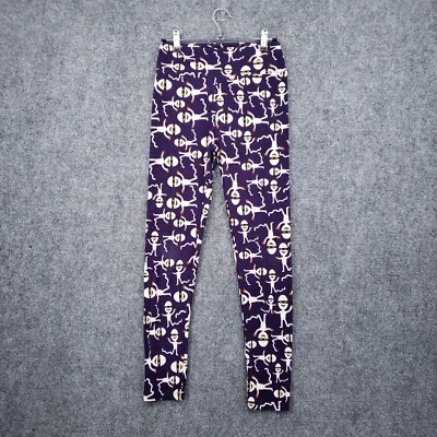 Lularoe 紧身裤女式均码紫色万圣节妈咪印花弹力拉裤 — 第 1/4 张图片