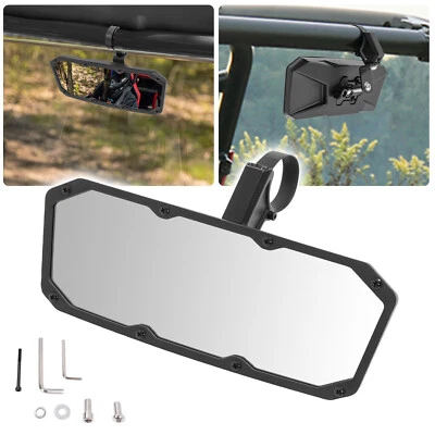 UTV Center Rear View Mirror For Polaris RZR Adjustable 1.5"-2" Roll Cage Bar - Image 1 of 4