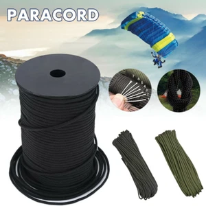 Paracord 100FT 550LB 4MM Fallschirmschnur Paracord Nylon Mil-Spec Typ III Camping - Bild 1 von 14
