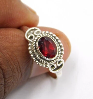 2.10 GM 925 Argento Sterling Naturale Granato Taglio Gemma Mano Anello M-2054 - Immagine 1 di 4