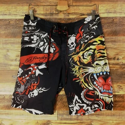 Ed Hardy by Christian Audigier Board Shorts Size 32 Mens Swim Trunks - Image 1 of 4
