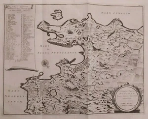 1723 Van der Aa Mappa Amoenissimae Regionis Puteoli Pozzuoli Napoli Campania - Foto 1 di 7