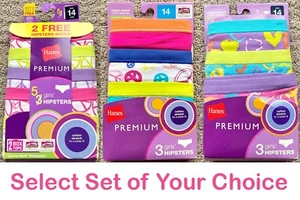 Hanes Premium Girls Hipster Cotton Stretch ComfortSoft Underwear Panties 14 16 - Picture 1 of 6