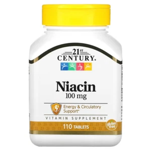 NIACIN 100 mg 110 Tablets 21st CENTURY Energy and Circulatory Support - Picture 1 of 4