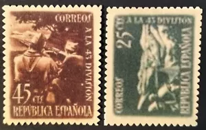 Edifil 787 788 SIN FIJASELLOS nuevos España 1938 Homenaje 43 division facsimil - Imagen 1 de 1