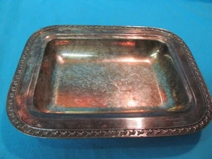 11 3/4" x 9" SHEETS ROCKFORD 1875 318 SILVEPLATE SERVING PLATTER PAN FLORAL - Picture 1 of 4