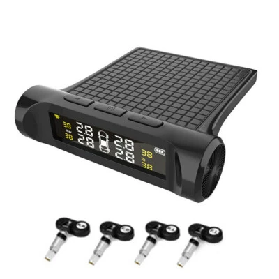 Car LCD TPMS Tire Pressure Temp Monitor System With 4 Internal Wireless Sensors - Image 1 of 4