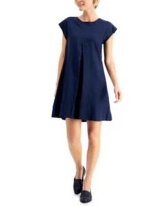 Charter Club Bow-Back Linen A-Line Dress, Intrepid Blue, Sz. PXL - Picture 1 of 12