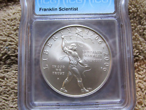 2006-P Franklin Scientist Commemorative Proof Silver Dollar ICG MS 70  $1