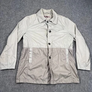 Robert Graham X-Collection Current Khaki Two-Tone Button Down Rain Coat Mens M ? - Picture 1 of 11