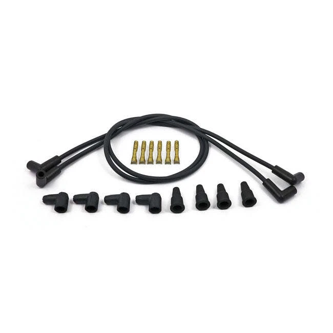 Compu-Fire Moto Motorcycle Motorbike Universal 8 MM Spark Plug 4 Wire Set Black - Image 1 of 1