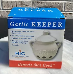 HIC Harold Import Co Porta Custodie chiodi di garofano Aglio Ceramica Bianca Zenzero - Foto 1 di 11