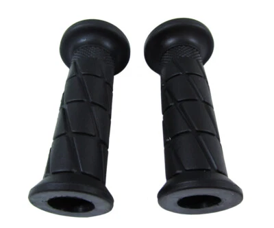 Suzuki GN125,GN250,GN400 Black Soft Rubber Comfort Open End Motorcycle Grips (Pa - Image 1 of 4