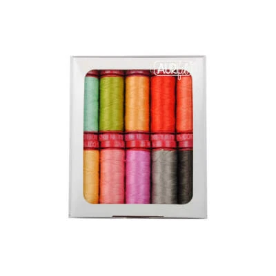 Aurifil Thread 10 SMALL SPOOLS COTTON 12WT Sunny Stitches 54yds Each - Image 1 of 2