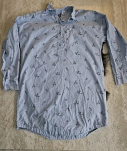 Women's Divided By H&M Blue White Striped Long Sleeve Button Blouse Daisy's - Picture 1 of 17