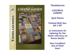 RARE!  OOP!  NEW!  Thimbleberries COLORFUL GARDEN Pattern   84" x 92" - Picture 1 of 1