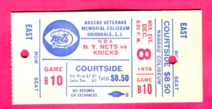 12/8/76 KNICKS/NETS TICKET STUB-EARL MONROE 37 PTS/LONNIE SHELTON 31 PTS - Picture 1 of 2