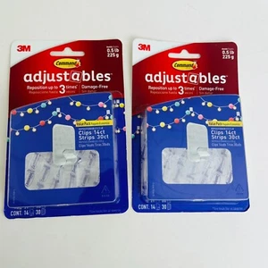 2X Command Repositionable (14-Clips & 30-Strips Each) Adjustable, Reposition 3x - Picture 1 of 4